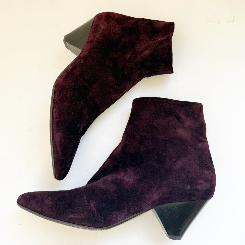 Vince Purple Suede Bootie Ankle Boot 7.5